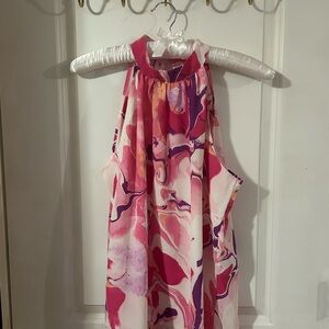 Vibrant Marble Print Halter Top